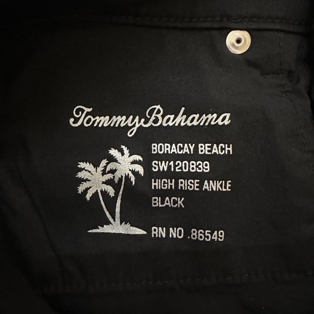 Tommy Bahama Boracay Pants NWT Women 2 (27x28) Black High Rise Ankle $128 - Picture 11 of 13